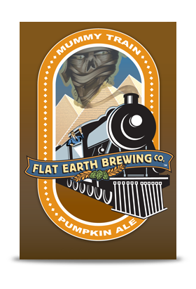 Flat Earth Mummy Train beer Label Full Size