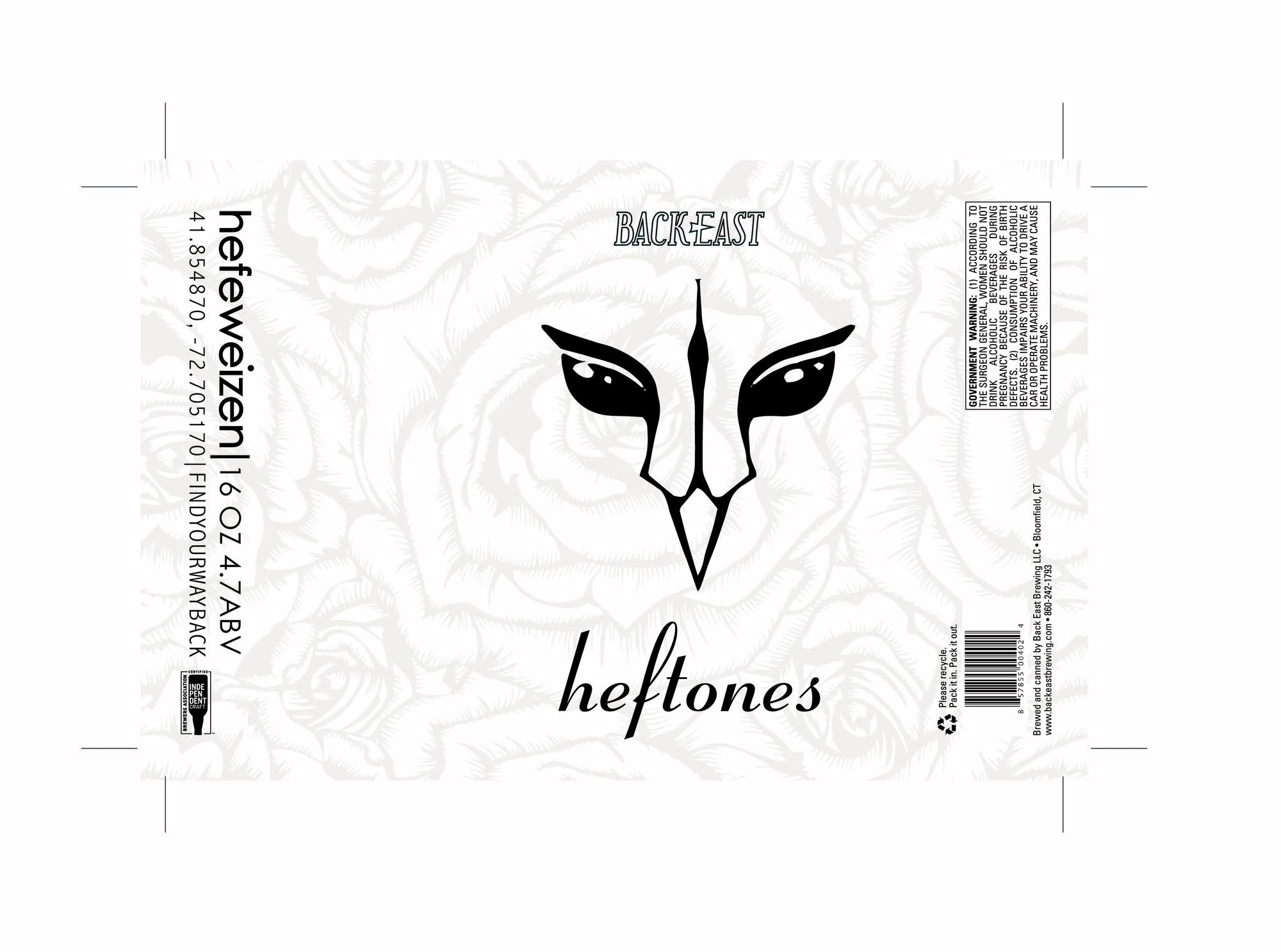 Back East Heftones beer Label Full Size