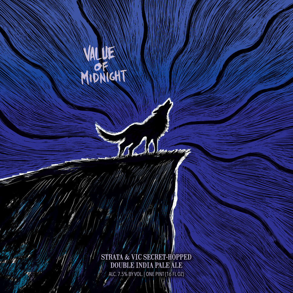 Hop Butcher for the World Value Of Midnight beer Label Full Size