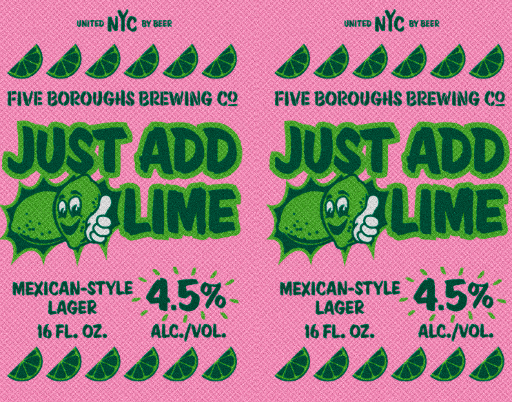 Five Boroughs Just Add Lime beer Label Full Size