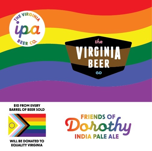 Virginia Beer Co. Friends Of Dorothy Pride IPA beer Label Full Size