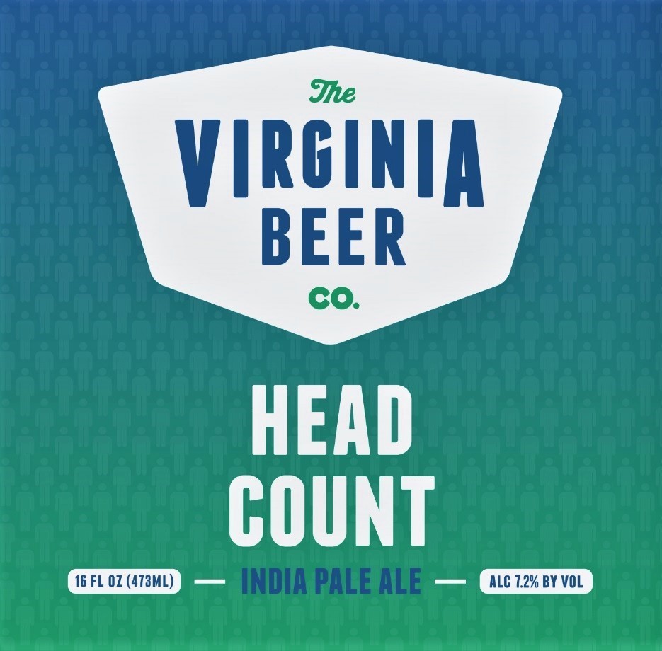 Virginia Beer Co. Head Count beer Label Full Size