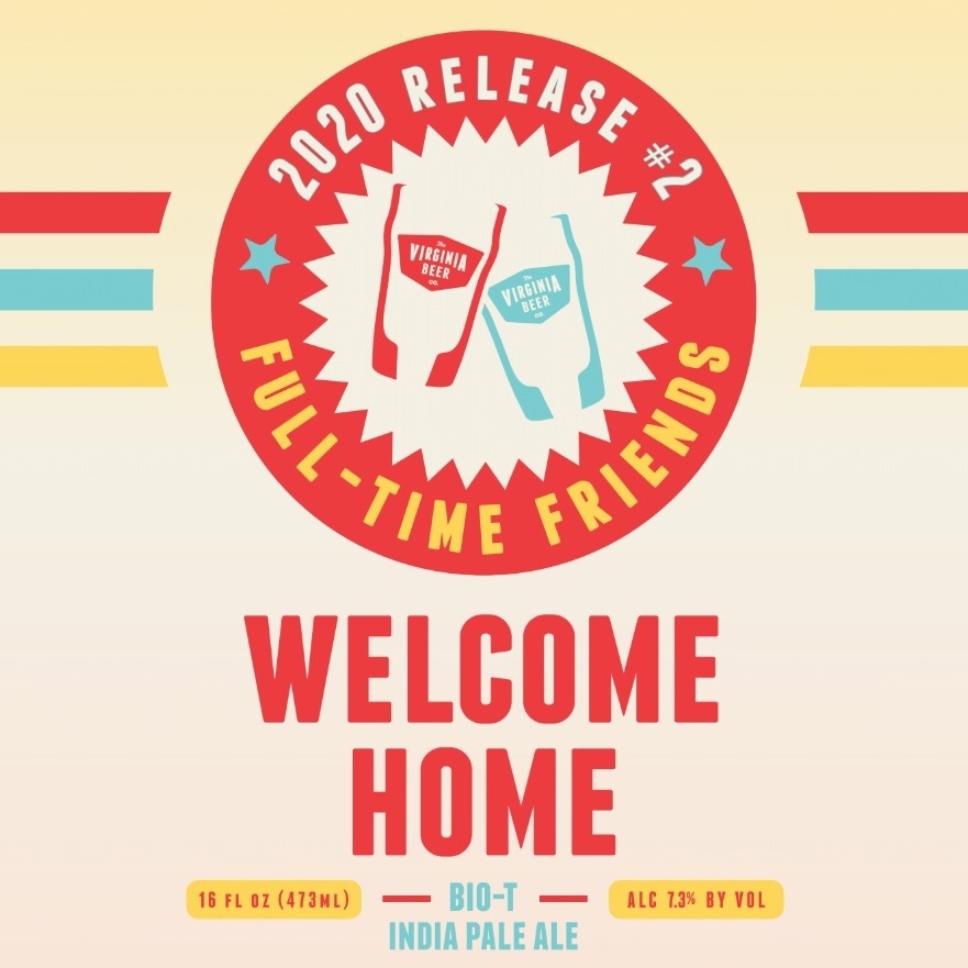 Virginia Beer Co. Welcome Home beer Label Full Size