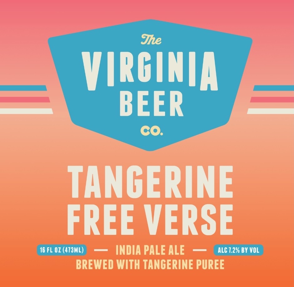 Virginia Beer Co. Tangerine Free Verse beer Label Full Size