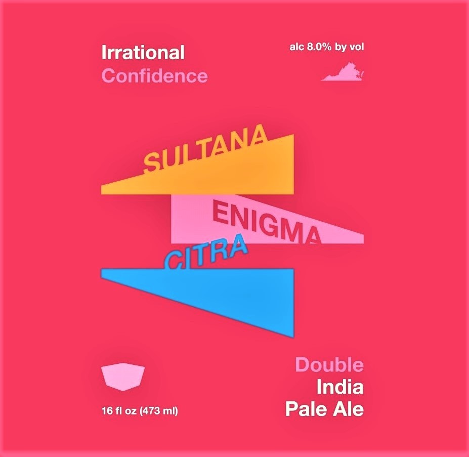 Virginia Beer Co. Irrational Confidence beer Label Full Size
