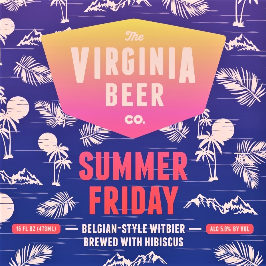 Virginia Beer Co. Summer Friday beer Label Full Size