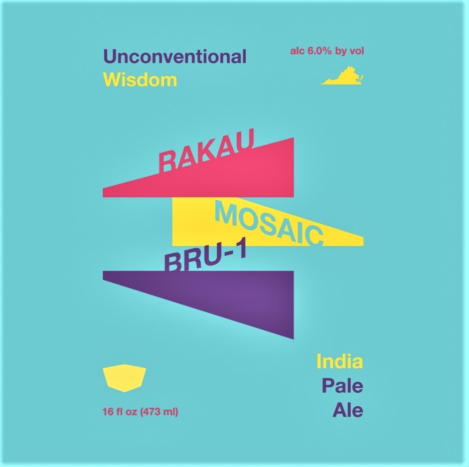 Virginia Beer Co. Unconventional Wisdom beer Label Full Size