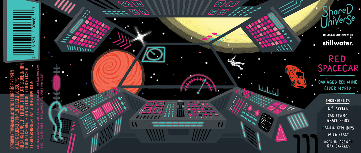 Graft + Stillwater Red Spacecar beer Label Full Size