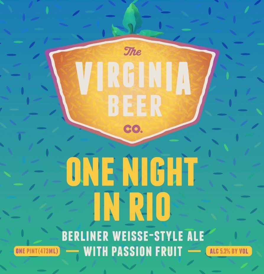Virginia Beer Co. One Night In Rio beer Label Full Size