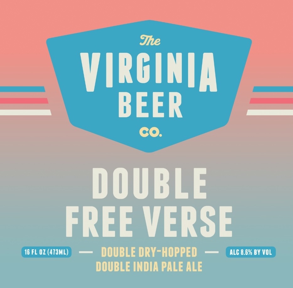 Virginia Beer Co. Double Free Verse beer Label Full Size