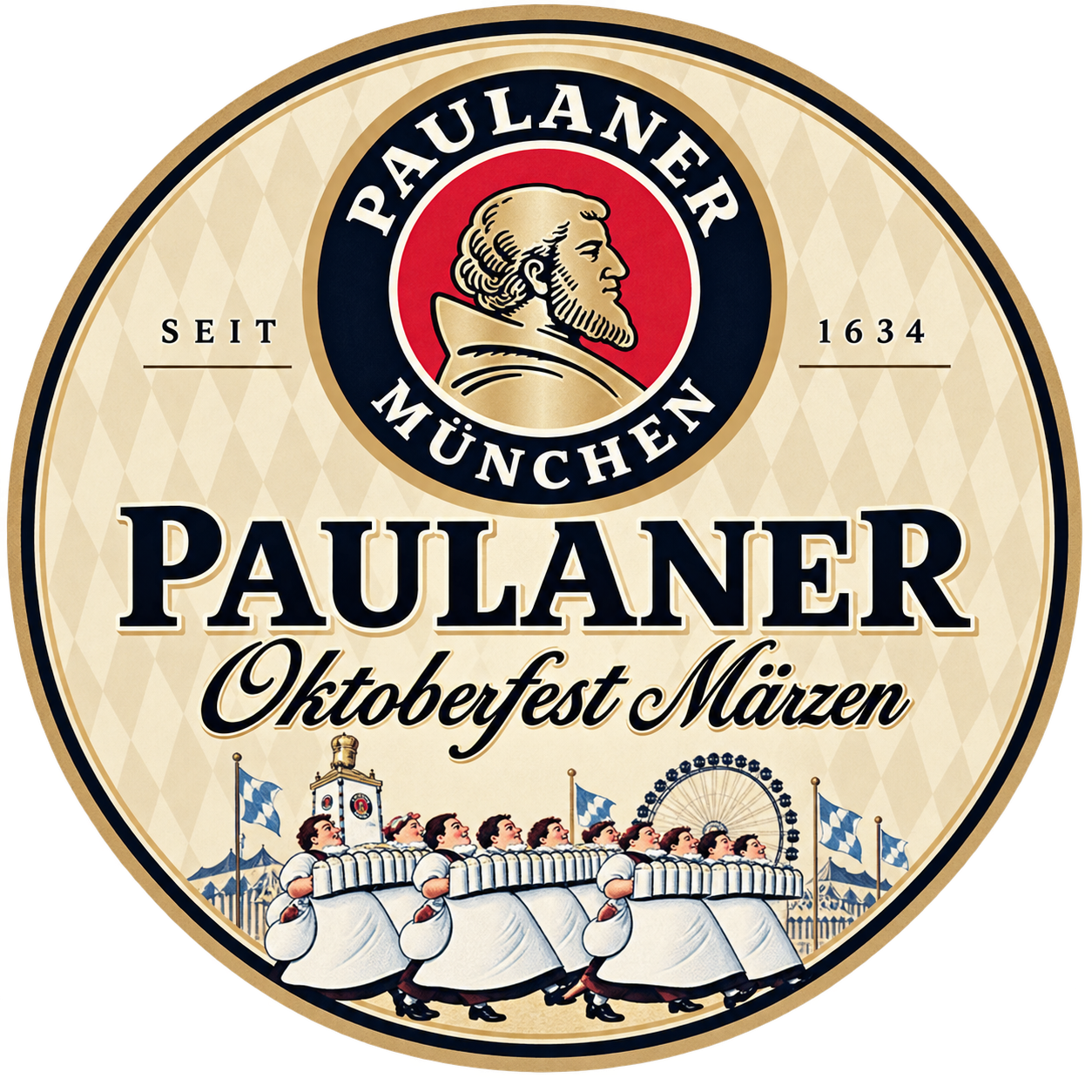 Paulaner Oktoberfest Märzen beer Label Full Size