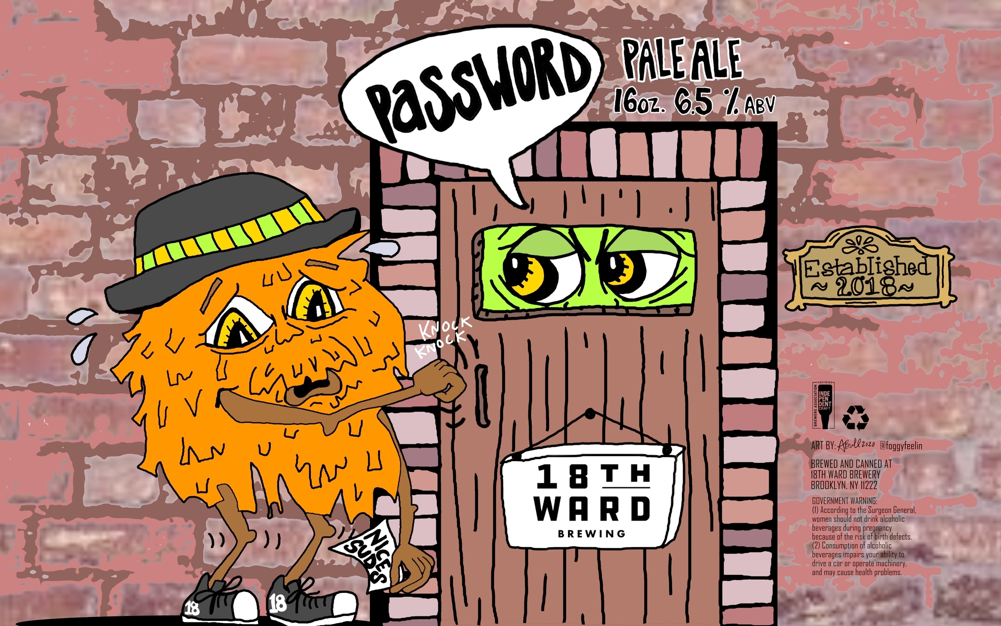 18th Ward Password Pale Ale beer Label Full Size
