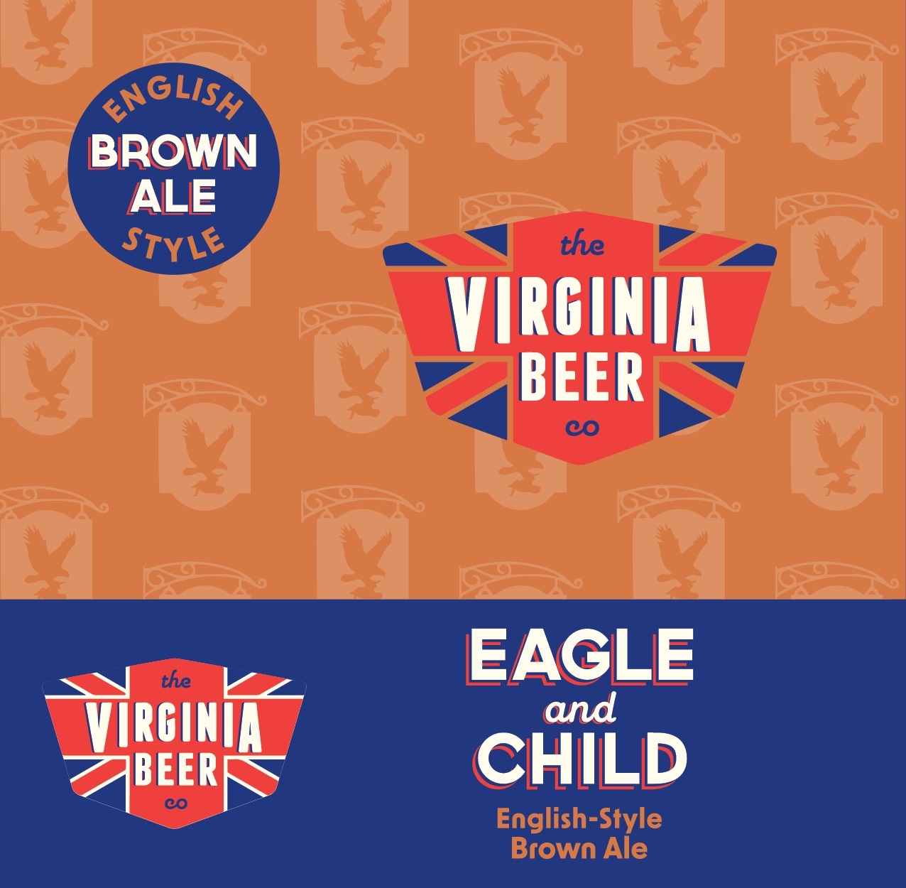 Virginia Beer Co. Eagle & Child beer Label Full Size