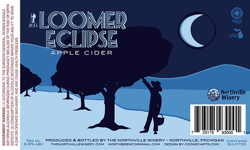 Northville Winery Loomer Eclipse beer Label Full Size