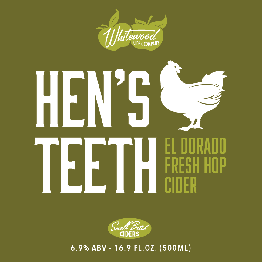 Hen's Teeth IV Fresh Hop Cider beer Label Full Size