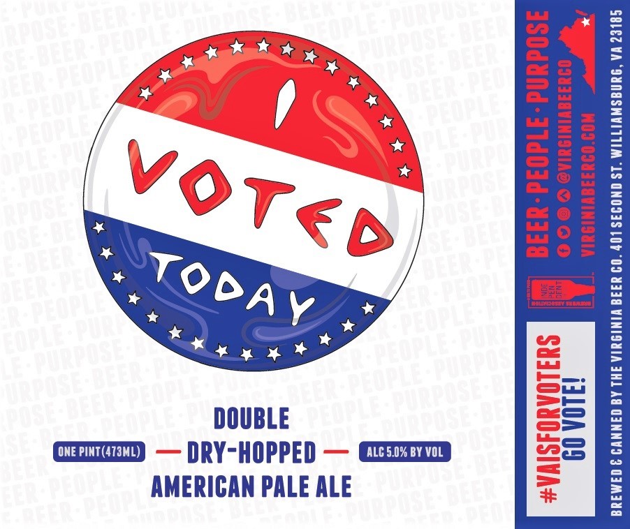 Virginia Beer Co. I VOTED TODAY beer Label Full Size