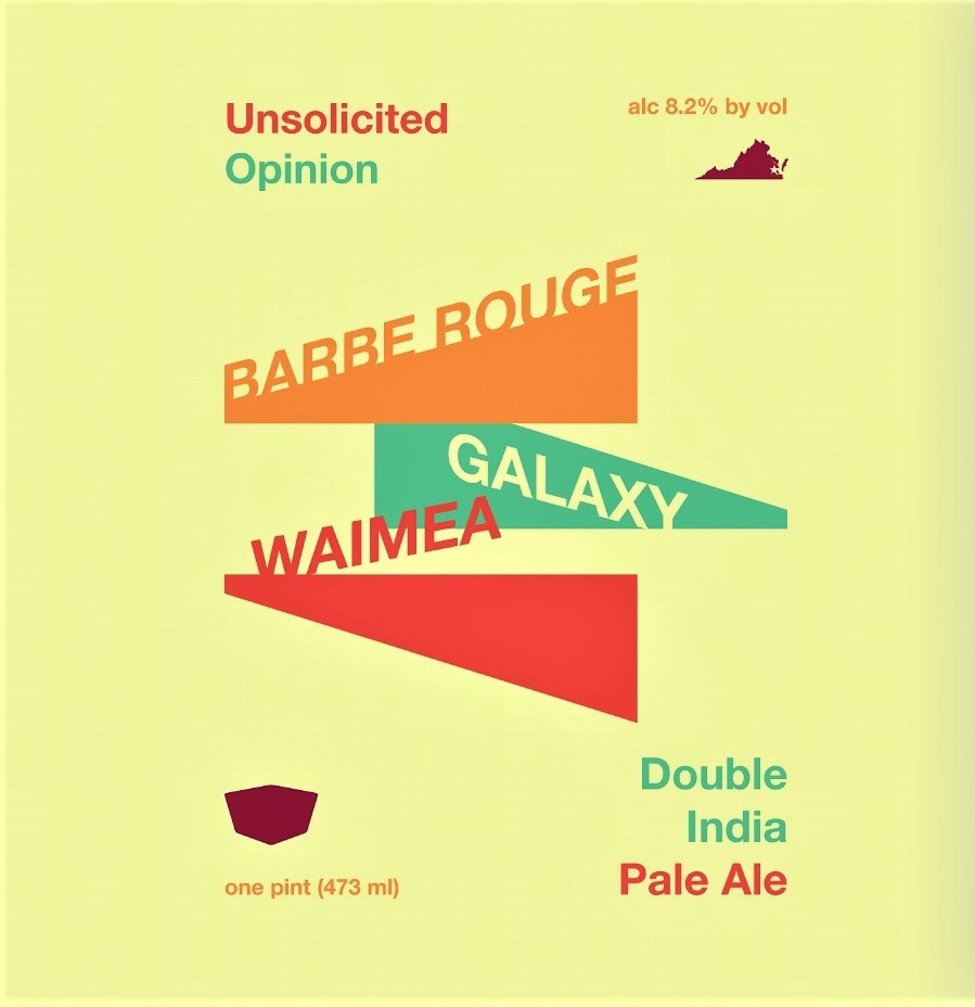 Virginia Beer Co. Unsolicited Opinion beer Label Full Size
