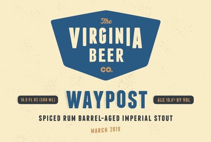 Virginia Beer Co. Waypost: Spiced Rum beer Label Full Size