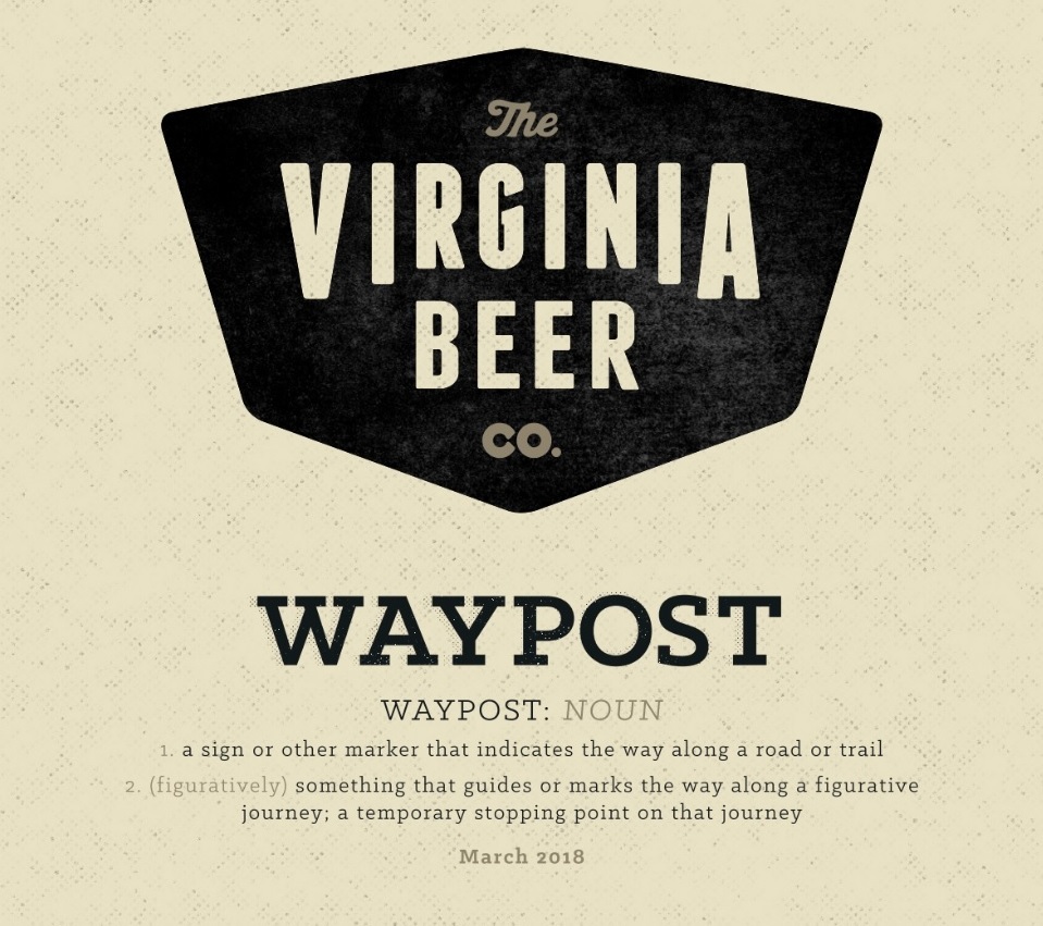 Virginia Beer Co. Waypost: Black (2018) beer Label Full Size