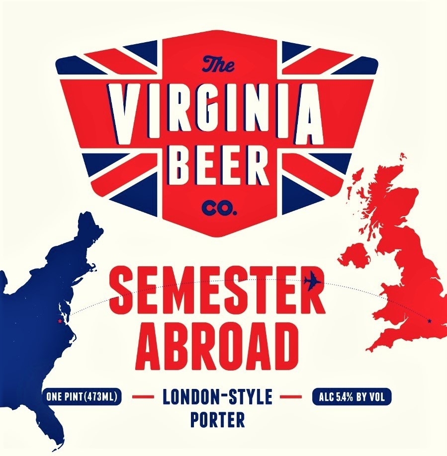 Virginia Beer Co. Semester Abroad beer Label Full Size