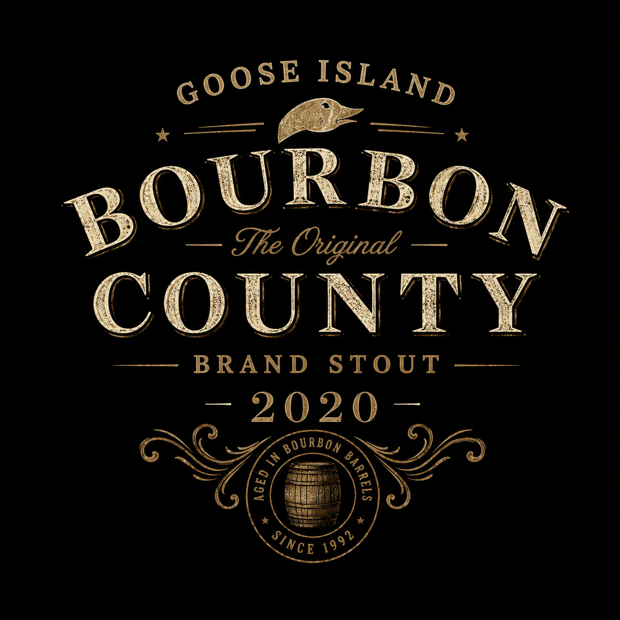 Goose Island Bourbon County Brand Stout 2020 beer Label Full Size