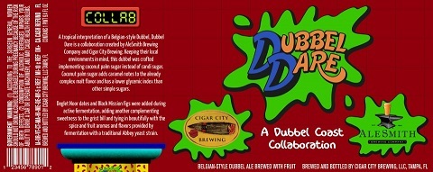 Cigar City + AleSmith Dubbel Dare beer Label Full Size