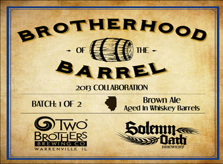 Two Brothers Brotherhood of the Barrel beer Label Full Size