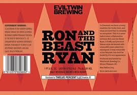 Evil Twin Ron And The Beast Ryan 2012 beer Label Full Size