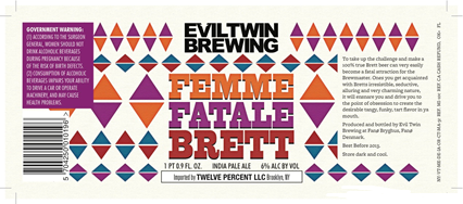 Evil Twin Femme Fatale Brett 2012 beer Label Full Size