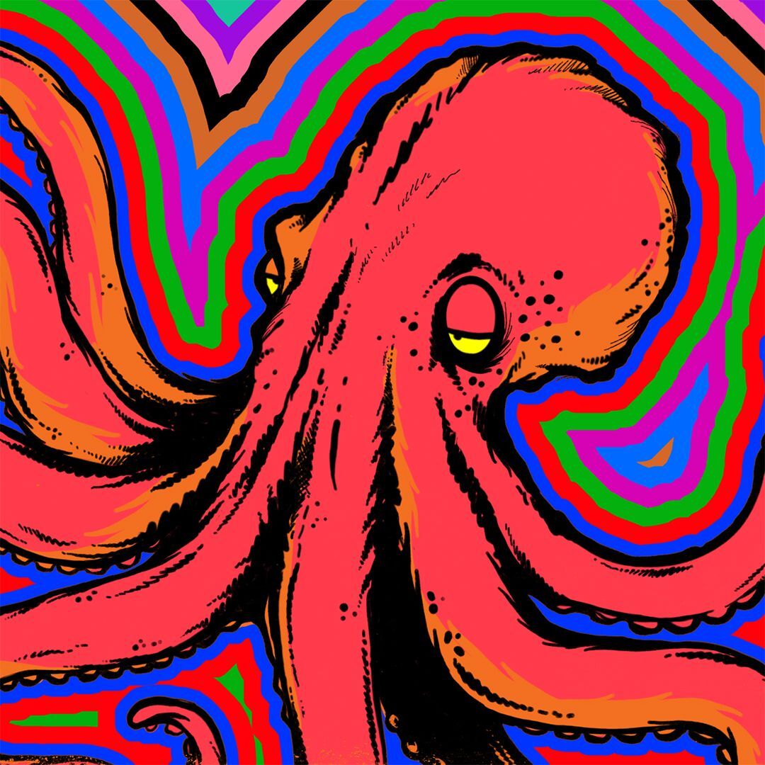 Tripping Animals Octopus Backyard beer Label Full Size