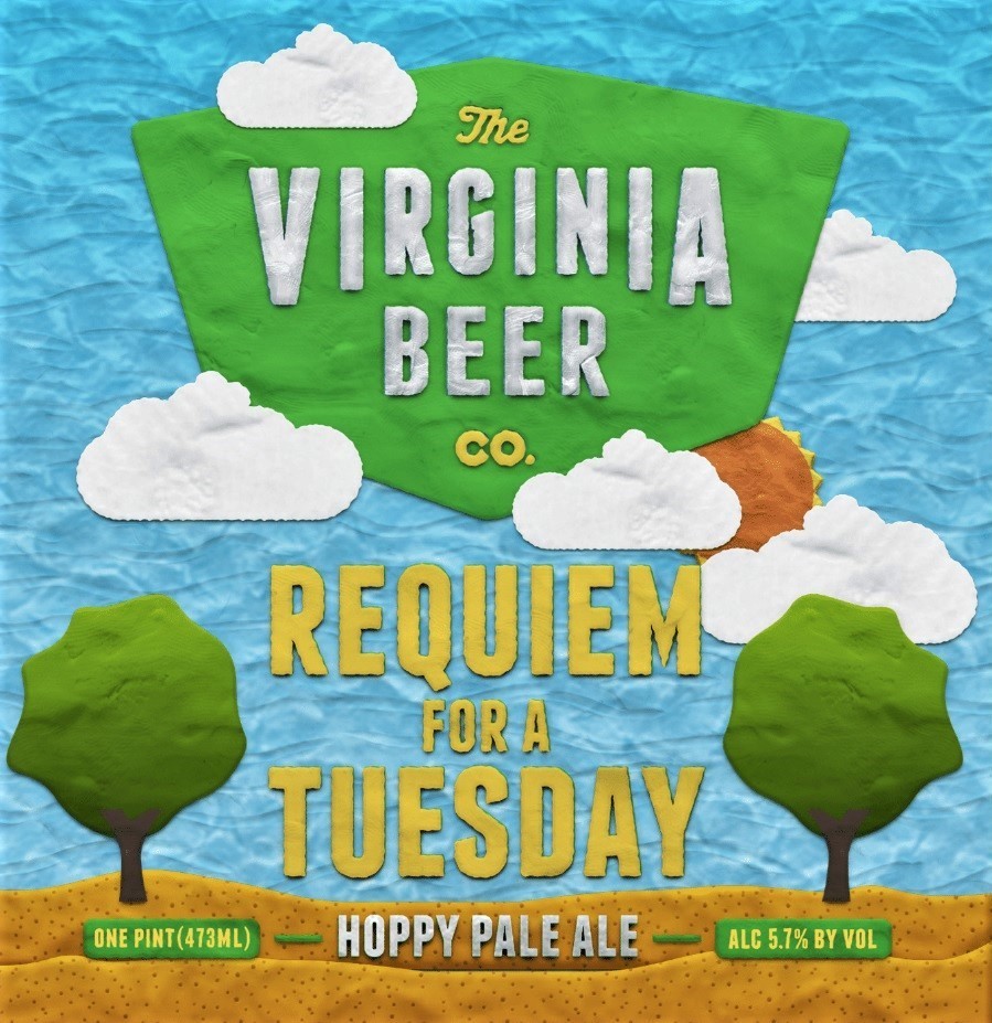 Virginia Beer Co. Requiem For A Tuesday beer Label Full Size
