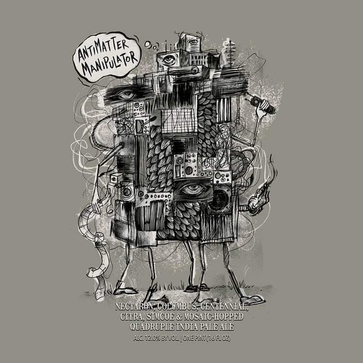 Hop Butcher for the World Antimatter Manipulator beer Label Full Size