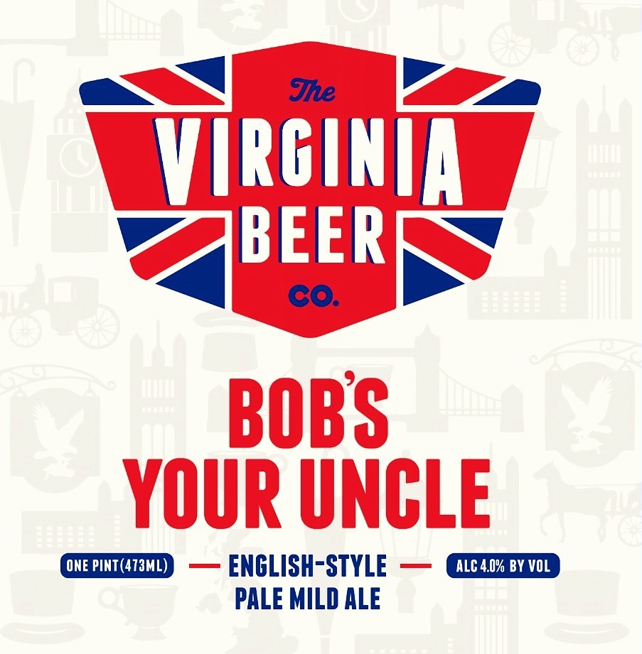 Virginia Beer Co. Bob's Your Uncle beer Label Full Size