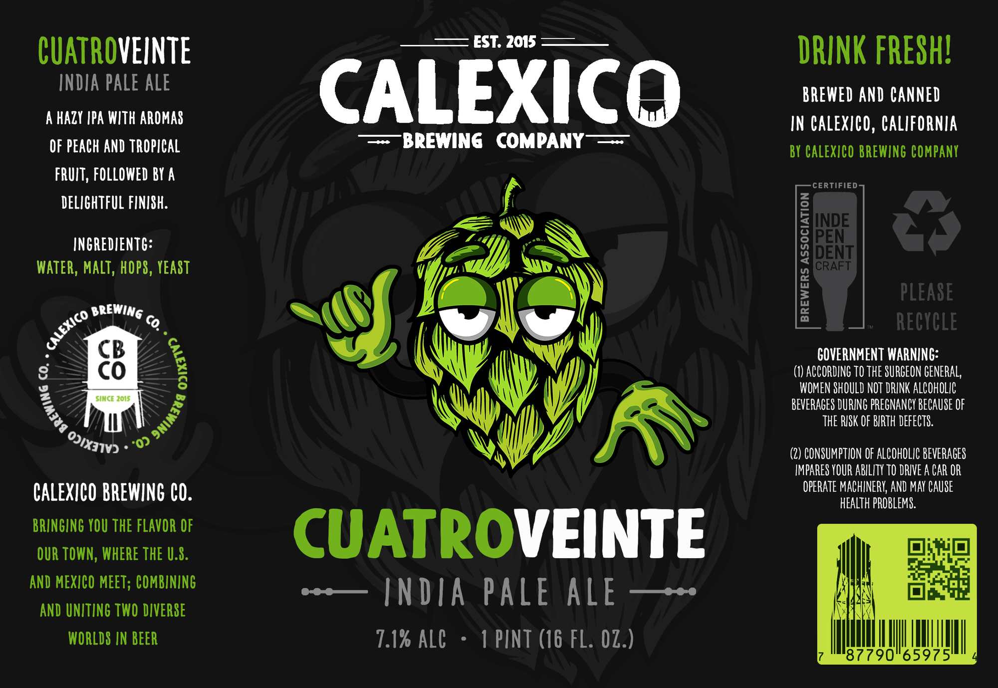 Cuatro Veinte Hazy Ipa beer Label Full Size
