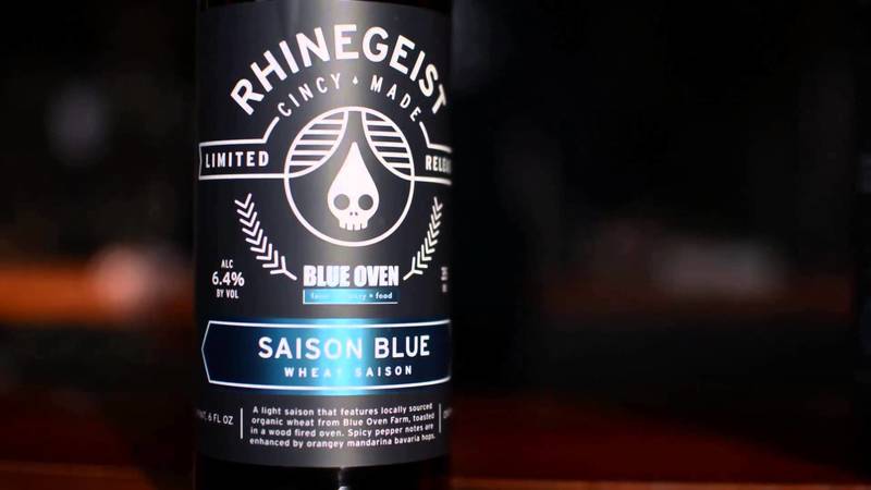 Rhinegeist Saison Blue beer Label Full Size
