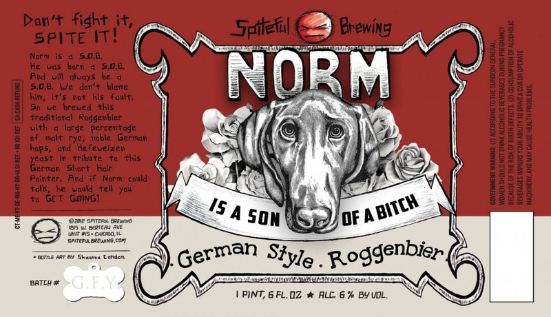 Spiteful Norm is a Son of a Bitch beer Label Full Size