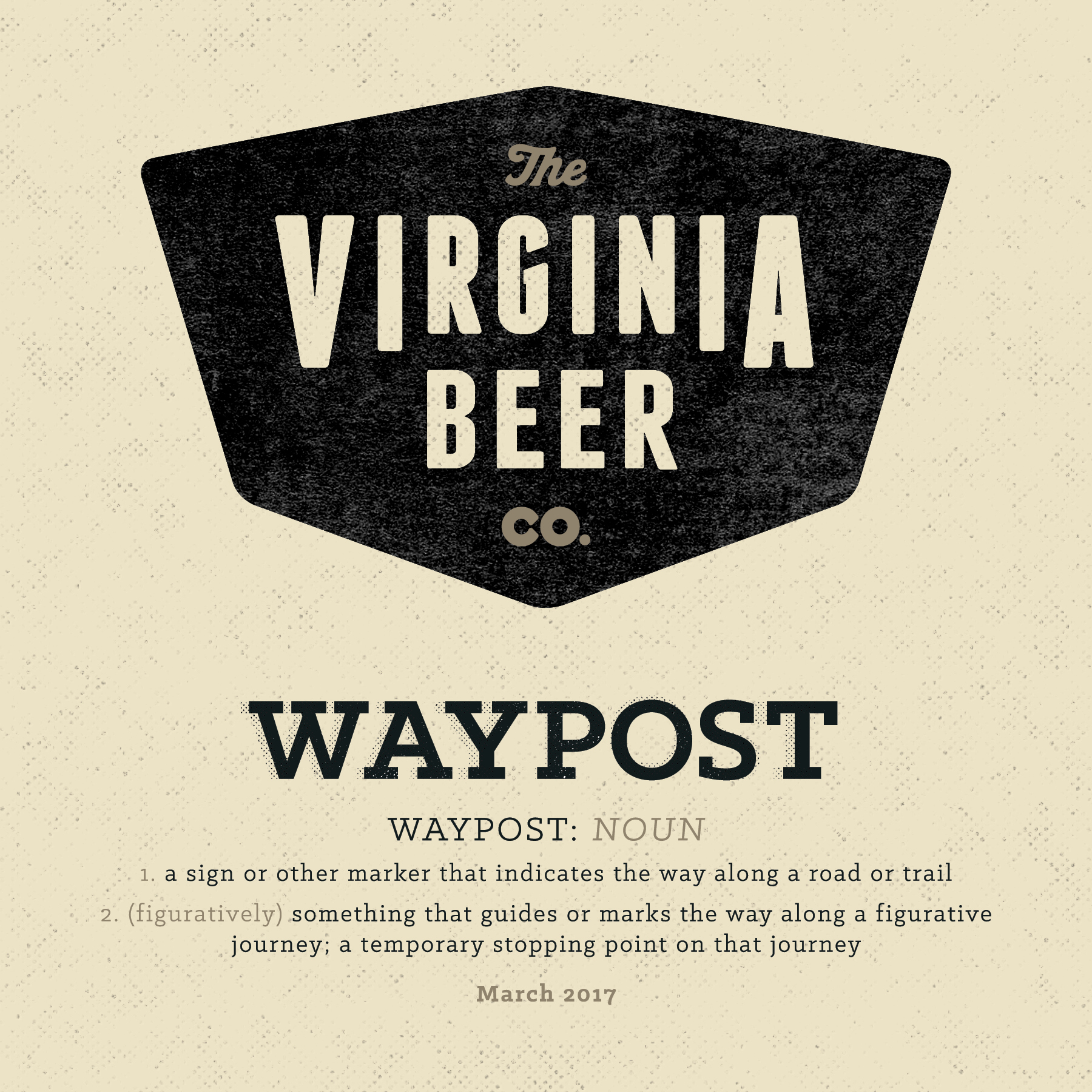 Virginia Beer Co. Waypost: Black beer Label Full Size