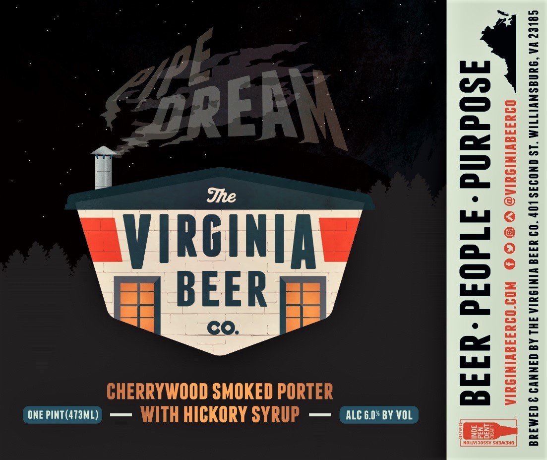 Virginia Beer Co. Pipe Dream NITRO beer Label Full Size