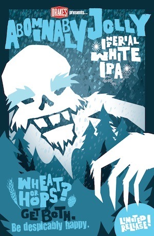 Drake's Abominably Jolly Imperial White IPA beer Label Full Size