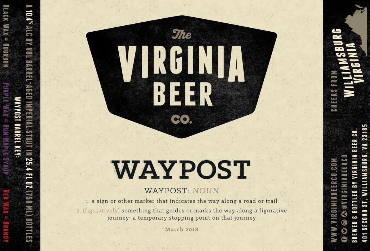 Virginia Beer Co. Waypost: Purple beer Label Full Size