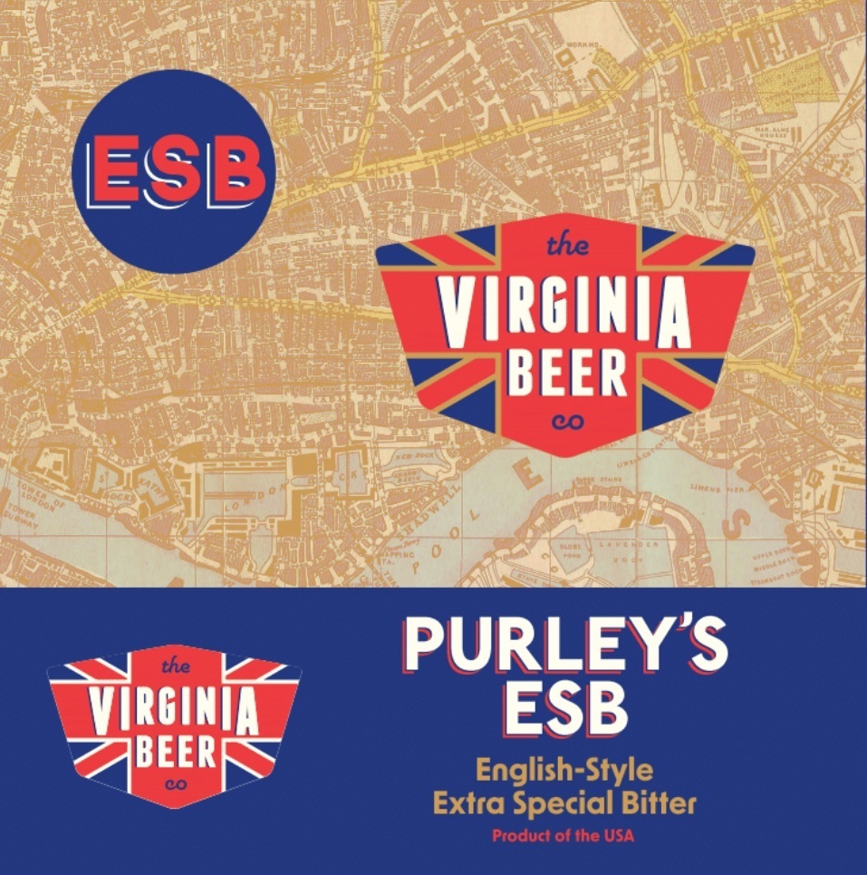 Virginia Beer Co. Purley's ESB beer Label Full Size