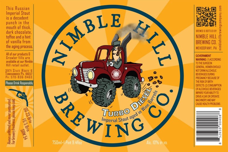 Nimble Hill Turbo Diesel beer Label Full Size
