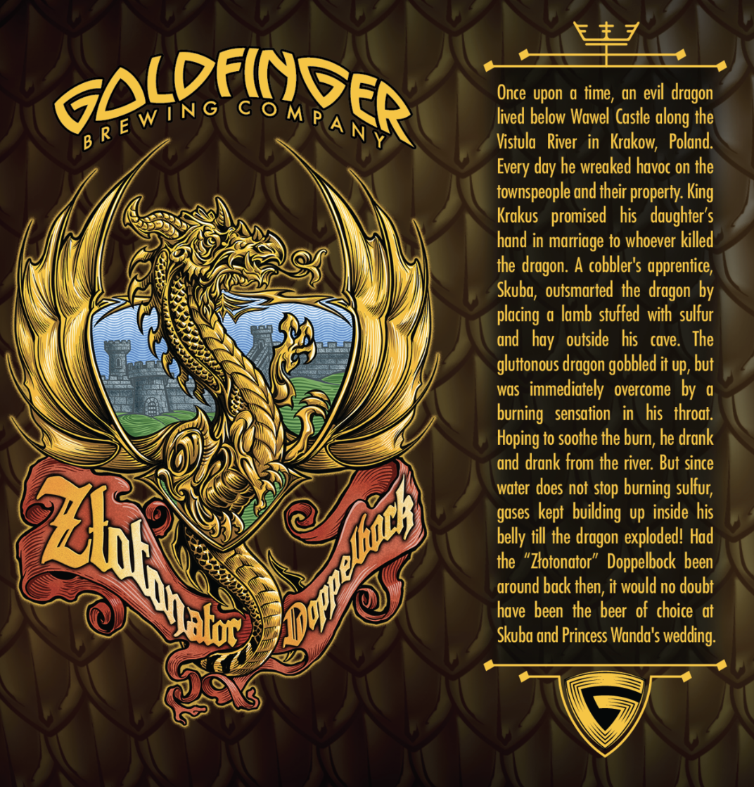 Goldfinger Zlotonator beer Label Full Size