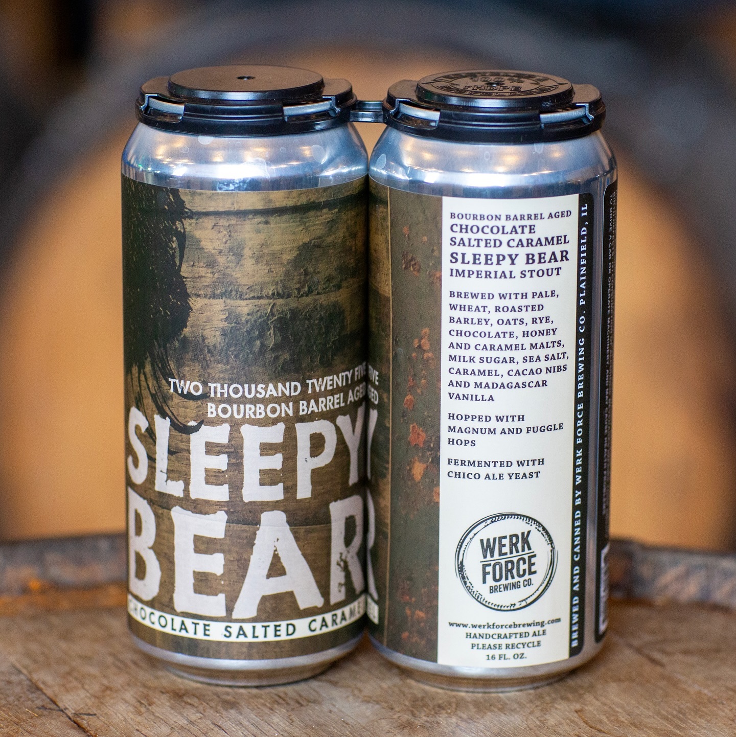Werk Force Bourbon Barrel Aged Chocolate Salted Caramel Sleepy Bear beer Label Full Size