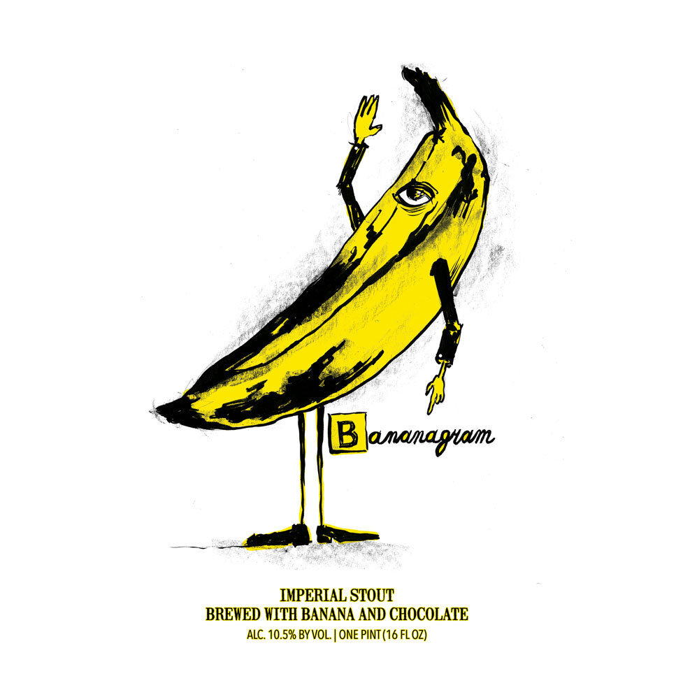 Hop Butcher for the World Bananagram beer Label Full Size