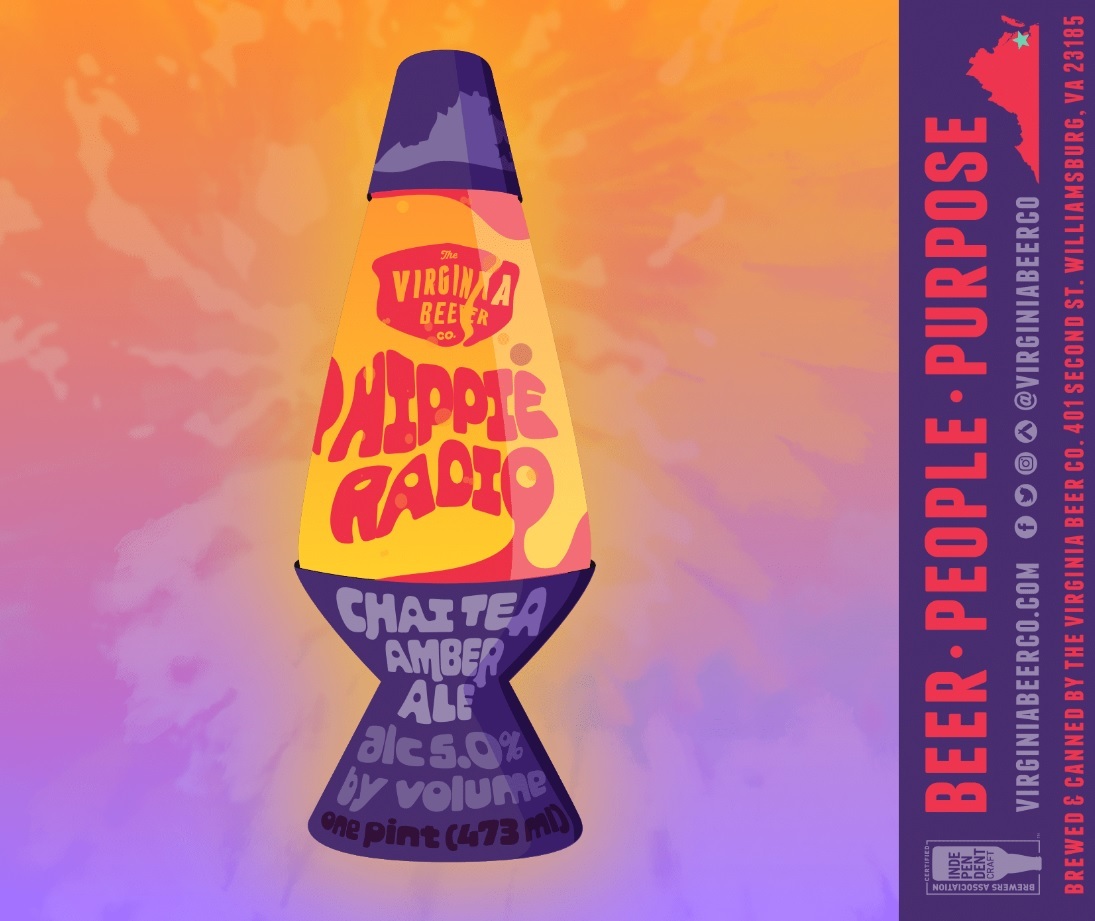 Virginia Beer Co. Hippie Radio NITRO beer Label Full Size