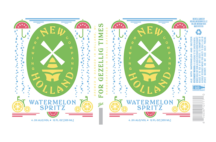 New Holland Watermelon Spritz beer Label Full Size