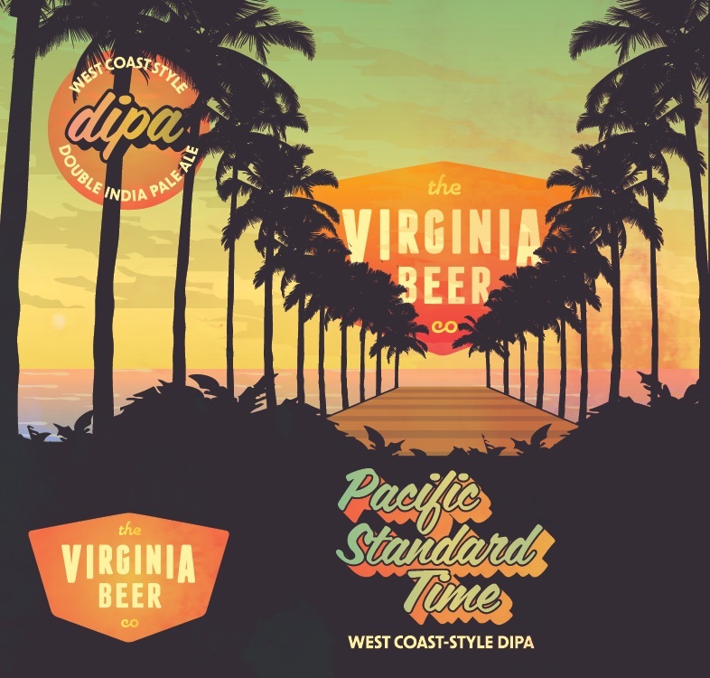 Virginia Beer Co. Pacific Standard Time beer Label Full Size