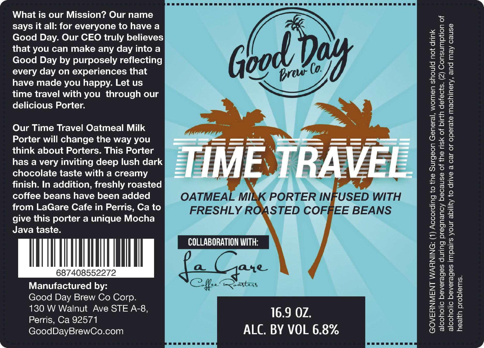 Good Day Time Travel beer Label Full Size