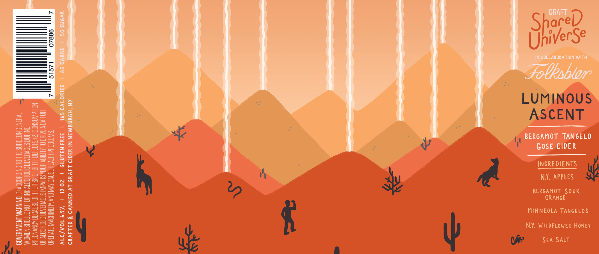 Graft + Folksbier Shared Universe - Luminous Ascent beer Label Full Size